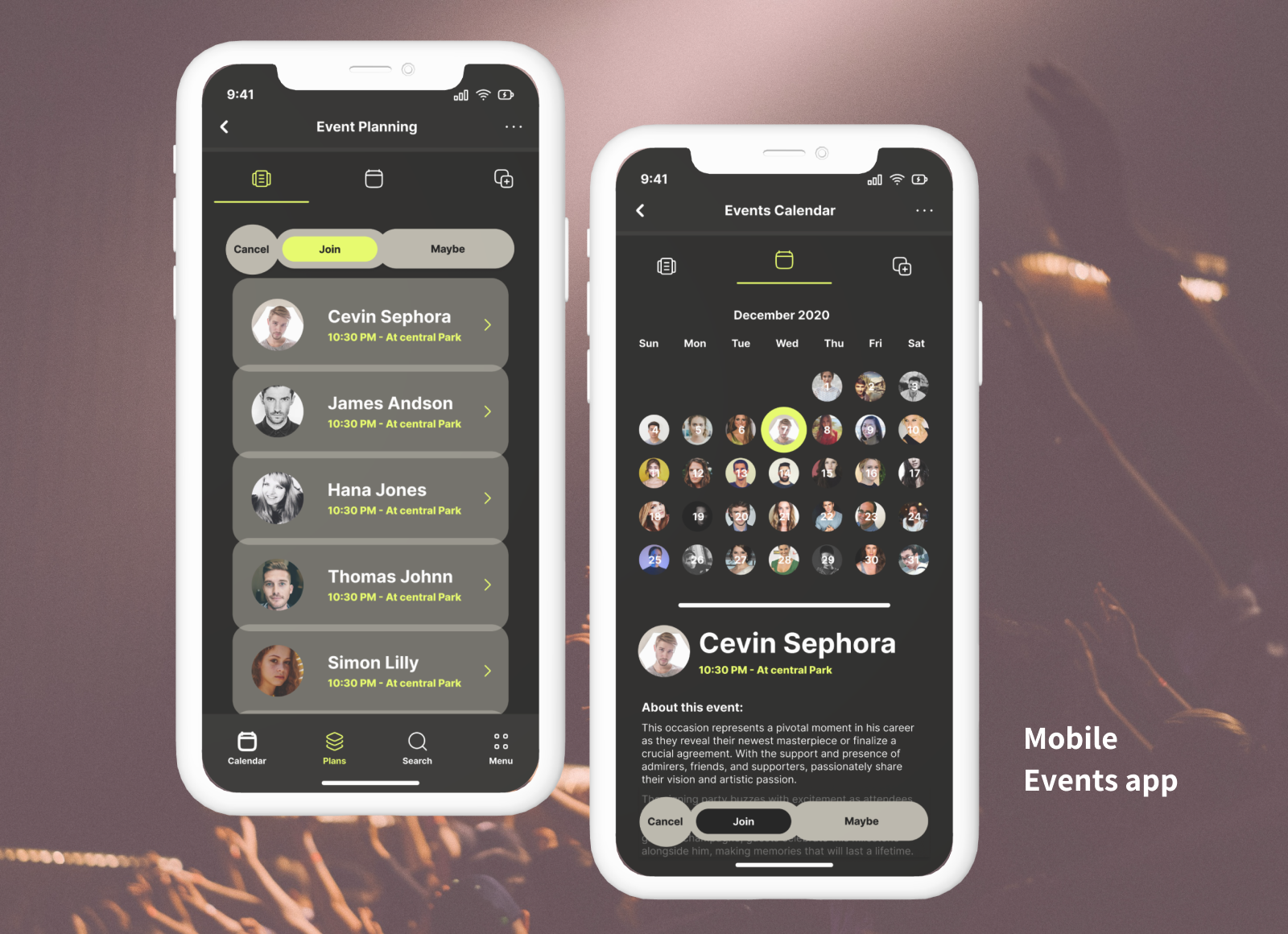 Mobile App: Events app clean design events events app figma ios iphone minmal mobile app design mobile ui modern product design simple ui user centeric design ux