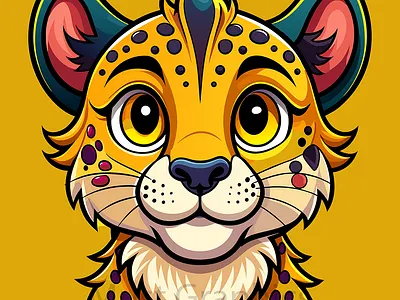 Cute Cheeta Cub Face Mascot Logo cheeta cheeta cub cheeta logo cheeta mascot cheeta t shirt cheeta t shirt design cute cheeta mascot logo mascot mascot