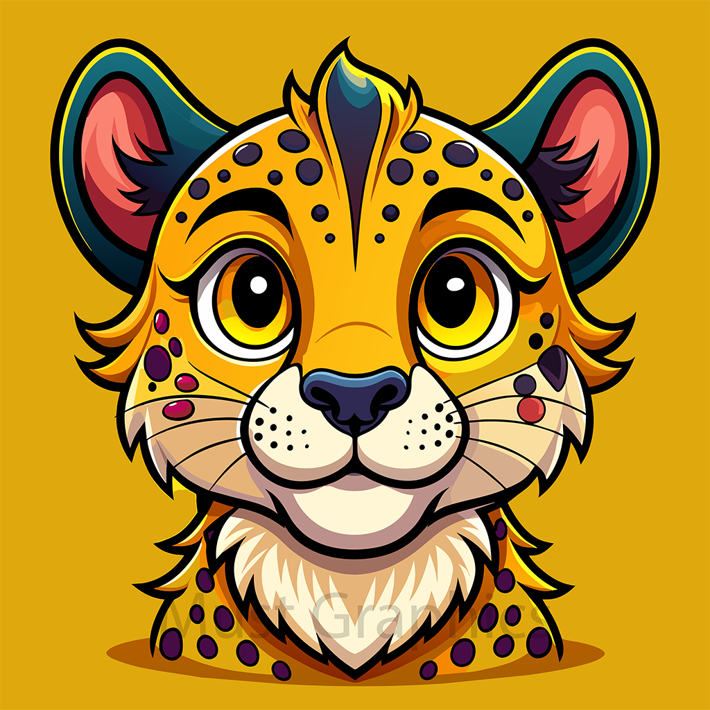 Cute Cheeta Cub Face Mascot Logo By Mustgraphics6 On Dribbble