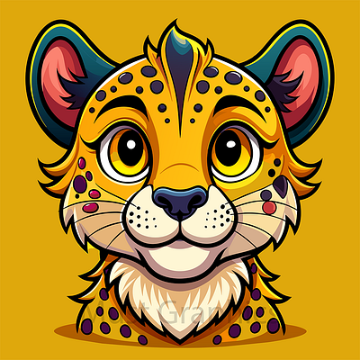 Cute Cheeta Cub Face Mascot Logo cheeta cheeta cub cheeta logo cheeta mascot cheeta t shirt cheeta t shirt design cute cheeta mascot logo mascot mascot