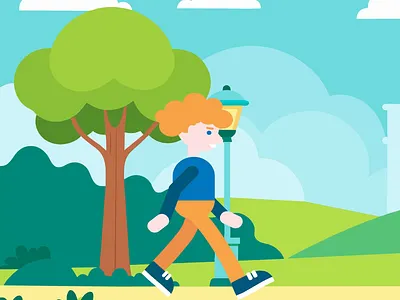 Walk Cycle Animation 2d animation after effects animation character animation illustration illustrator motion design vector walk cycle animation walking