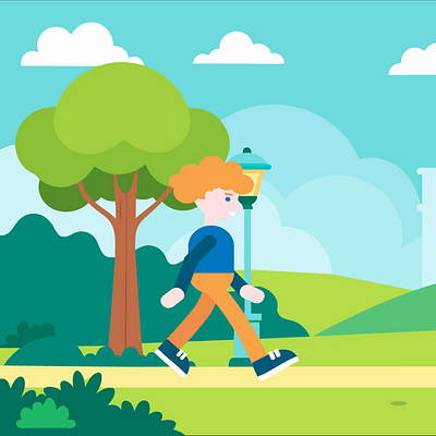 Walk Cycle Animation 2d animation after effects animation character animation illustration illustrator motion design vector walk cycle animation walking