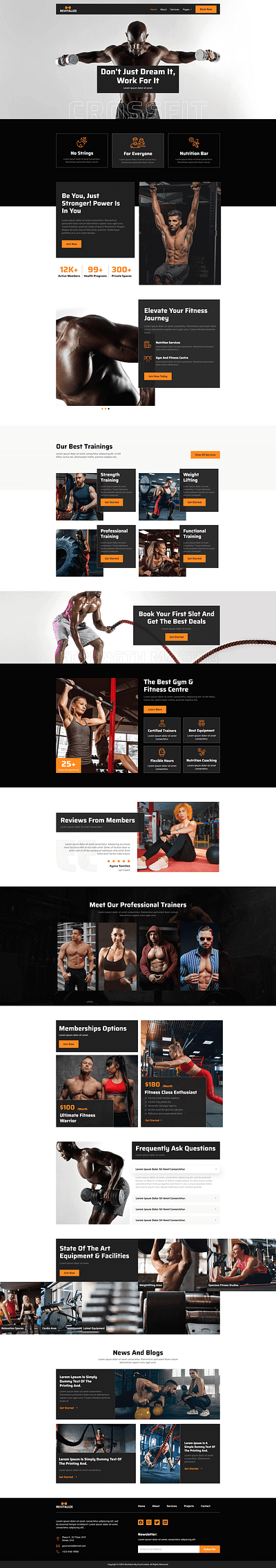 Revitalize - Fitness Gym Elementor Template Kit workout