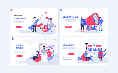 Landing Page ads advertising character concept design digital graphic header homepage illustration landing landing page marketing page people promotion site vector web website