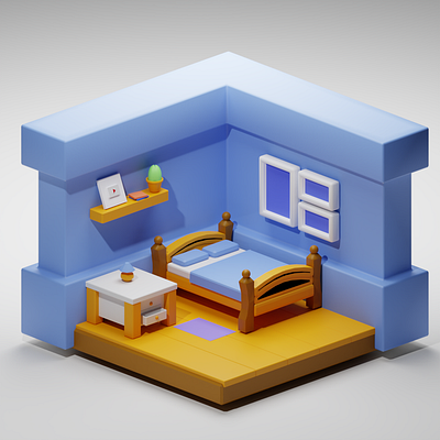 Isometric Room 3d art blender blender 3d creative graphics design isometric room room design