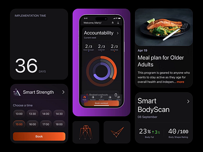 Mobile App Design for Gym digital fitness healthcare interface mobile mobile app product sport startup ui user experience