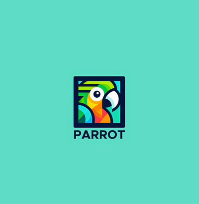 Color Parrot logo bird logo color colorful geometric memorable parrot parrot logo professional