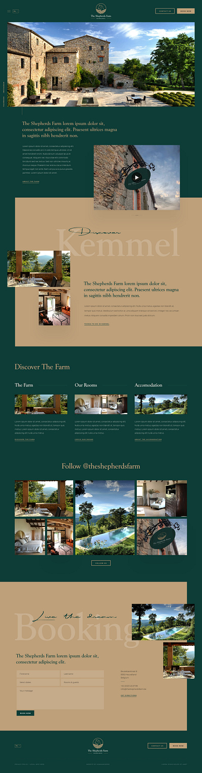 The Shepherds Farm website landing page ui website