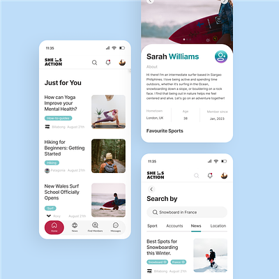 UI Design for Sports Platform agency mobile app news mobile ui newsfeed profile search by sports ui user interface webdesign