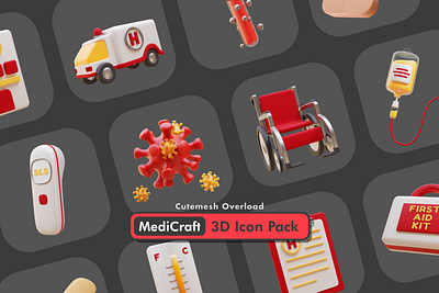 MediCraft 3D Icon Pack 3d 3d icon 3d render blender design graphic design health illustration medical science ui