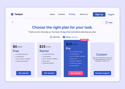 Pricing plan page UI Design figma pricing plan ui ui design ux web design