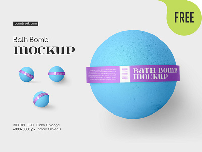 Free Bath Bomb Mockup Set aroma aromatherapy aromatic bath bathing bathroom bathwater bomb bubble cosmetic fizz foam free freebie hygiene mockup mockups salt skincare soap