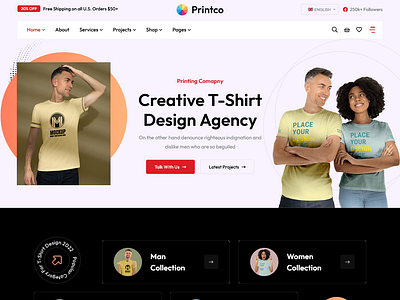 Printco - Joomla 5 Printing Company & Services Template design graphic design joomla joomla5 logo press printing printing press tshirt