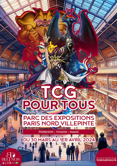 TCG Pour Tous flyer anime card games flyer graphic design manga tcg