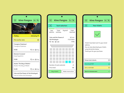 Cinema Pangea - Mobile App Concept app appshop cinemaapp figma