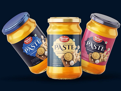 Ginger Garlic Paste Label Design creative design agency creative label design food label design food packaging design garlic paste label ginger garlic ginger garlic paste jar label design label design label design agency packaging design packaging design agency premium label design