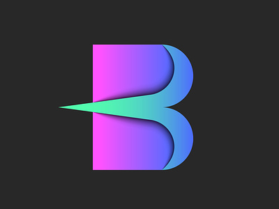 Movement shape B letter 3d logo b b design b letter b logo branding car emblem emblem gradient logo letter logo logo design movement shape shadows typography vibrant gradient