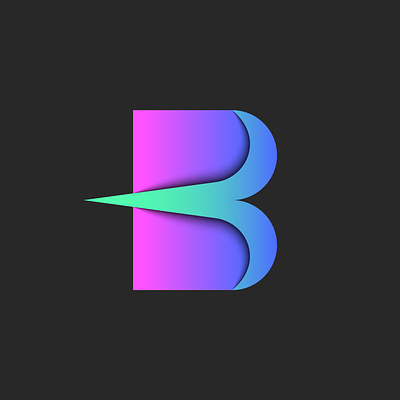 Movement shape B letter 3d logo b b design b letter b logo branding car emblem emblem gradient logo letter logo logo design movement shape shadows typography vibrant gradient