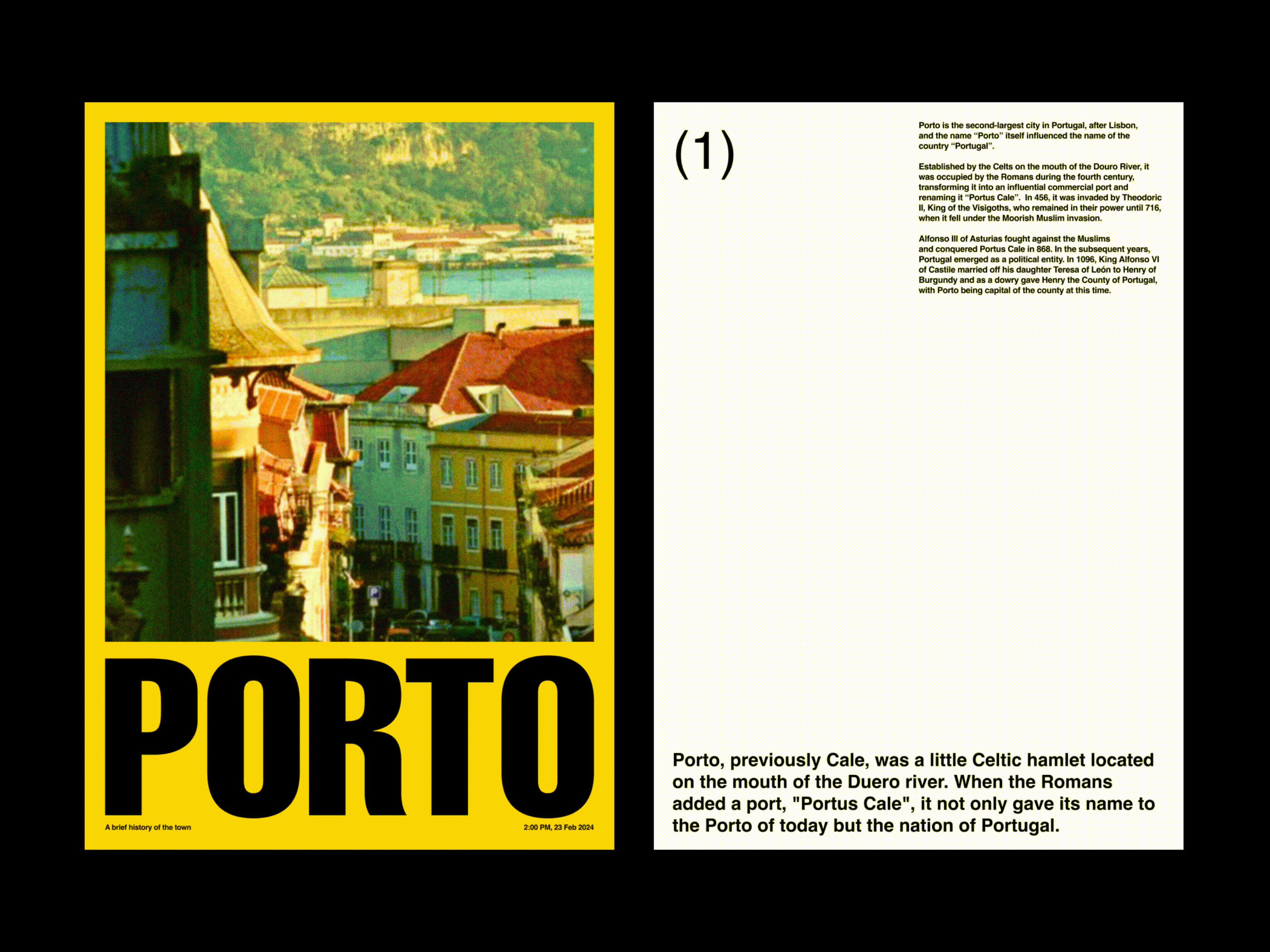 Porto. animation art direction branding clean creative direction design digital grid layout magazine magazine editorial minimal typography porto porto editorial poster poster design swiss typography ui web