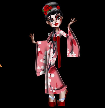 Monster high thème Geisha illustration