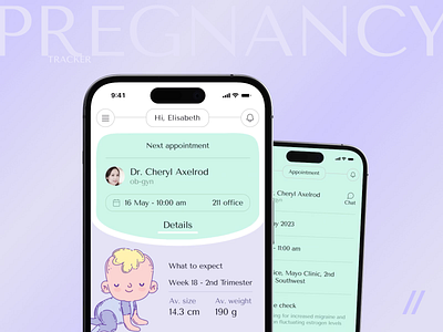A Pregnancy Monitoring Mobile iOS App android animation branding dashboard design graphic design health illustration ios mobile app motion graphics online pregnancy tracker typography ui ux vector