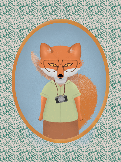 Foxy reporter illustration procreate