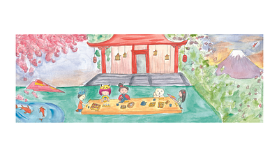 Children's Book Illustration: O Mapa aquarela childrens book illustration japan original work picture book traditional art watercolor