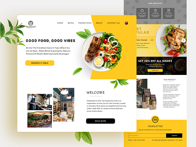 Restaurant website UI Design cafe casestudy minimalistic mockup restaurant ui wireframe yellow