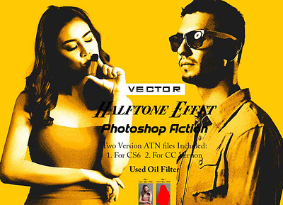 Vector Halftone Effect Photoshop Action halftone dots
