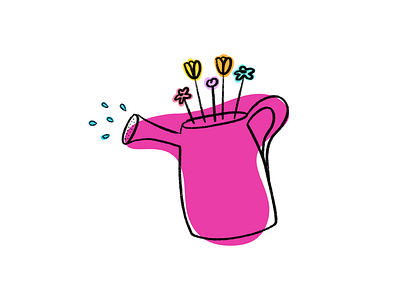 Spring is coming animation colorful drawing flowers illustration procreate water watering can