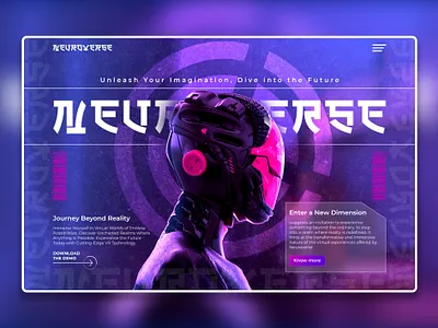 Neuroverse - Landing Page Design design designyourfuture figma graphic design landing page mordern design photoshop ui uiux virtual web design