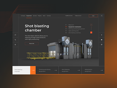 Shot blasting chamber 3d corporate industrial website