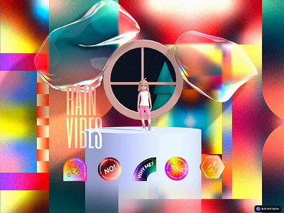 RainVibes - an experimental project. 3d animate 3d experience animated character environment design heatwave design interactive rain rainvibes rainy spline spline community sticker design trendy web experience