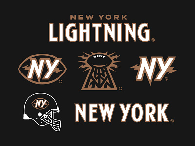 01/32 - New York Lightning art deco branding design flashsheet football graphic design illustration lightning logo new york sports sports branding typography