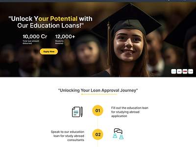 Education Loan help design education education loan loan loan page minimalist page ui web design website