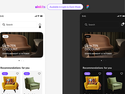 Online Store App Kit by uinkits dark mode design good design icons inspiration light mode mobile app mobile design store app ui