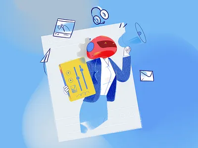 Bot story branding illistration marketing webillustration