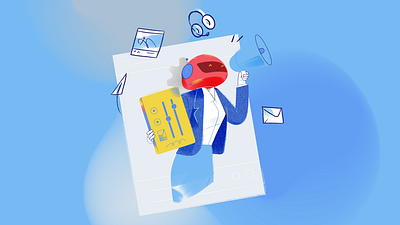 Bot story branding illistration marketing webillustration