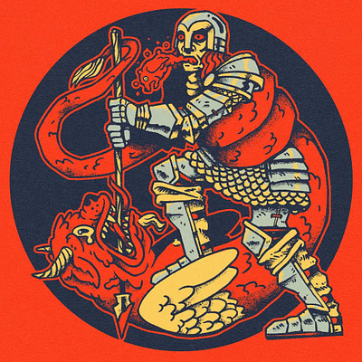Chaos Purge chaos character design design dragon illustration knight red t shirt design