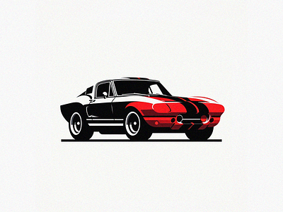 Classic Elegance: Crafting a Minimal Vintage Car Logo branding logo minimalistic vintage symbol red car logo