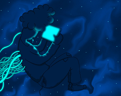 Blue light addiction digital art doodle doodleart illustration space art