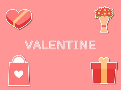 Valentine Stickers Pack: Gifts design illustration sticker valentine