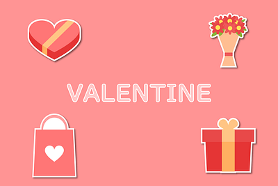 Valentine Stickers Pack: Gifts design illustration sticker valentine