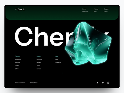 Chemix - AI Assistant Website ai branding design footer graphic design landing page ui web design website