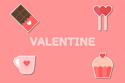 Valentine Stickers Pack: Food and beverage design illustration sticker valentine