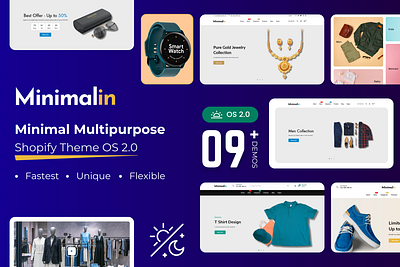 Minimalin - Minimal Multipurpose Shopify Theme OS 2.0 clean ecommerce minimal responsive shopify t shirts