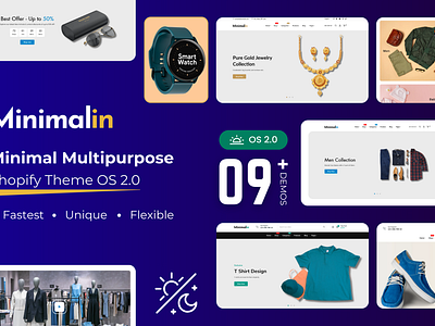 Minimalin - Minimal Multipurpose Shopify Theme OS 2.0 auto parts baby clean cosmetics ecommerce electronics fashion jewelry minimal multipurpose responsive shopify shopify theme store t shirts theme