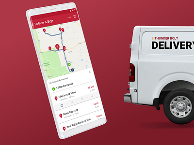Delivery & Route Optimization Android App android app automative delivery design logistics map material mobile navigation product design route ui ux