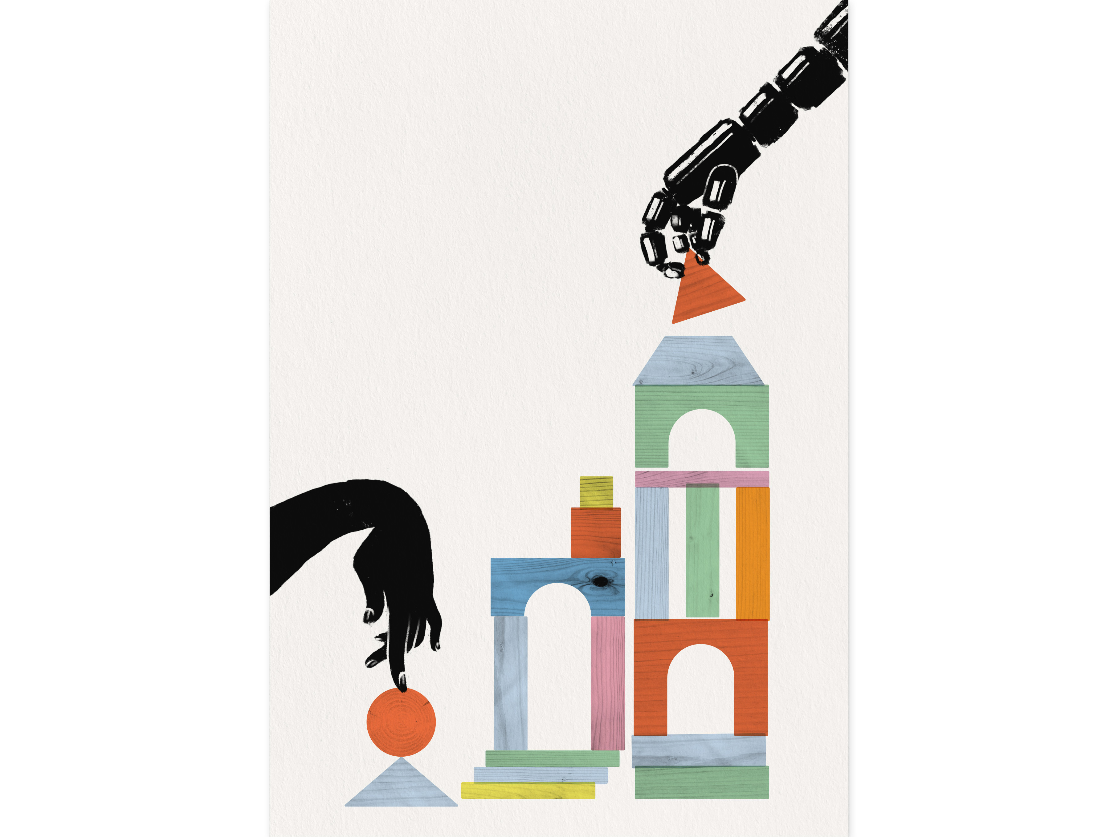 Blocks ai blocks bookcover illustration robots