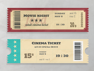 Ticket Design american branding design infographic movie old retro ticket vintage